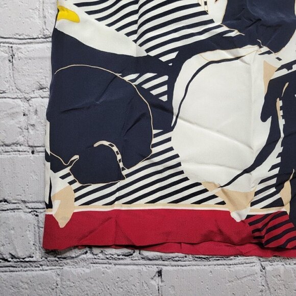 Worth 100% Silk Black White Red Straight Skirt Size 6 - Picture 6 of 13